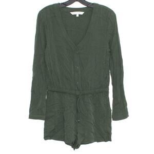 NWOT Cupcakes and Cashmere Romper Goodwin Boho Minimalist Retro Army Green XS